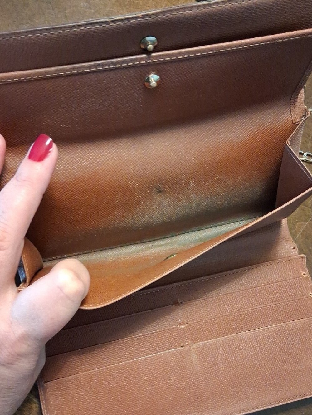 Louis Vuitton Monogram Crossbody Wallet in Brown with Gold Hardware - Picture 3 of 12